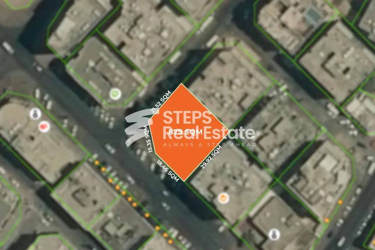 Lands For Sale in Doha  - Fereej Bin Dirham  -Area Size 879 Square Meter