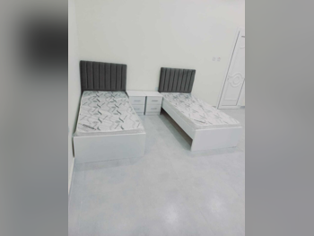 Beds - Single  - Gray  - Mattress Included  - With Bedside Table
