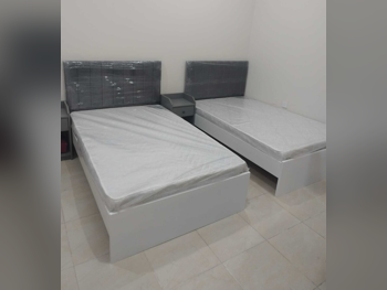 Beds - Single  - Gray  - Mattress Included  - With Bedside Table