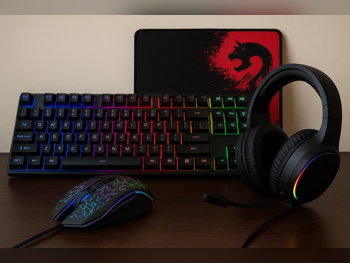 Keyboards - Black  - Keyboard , Mouse & Headphone  - Wired