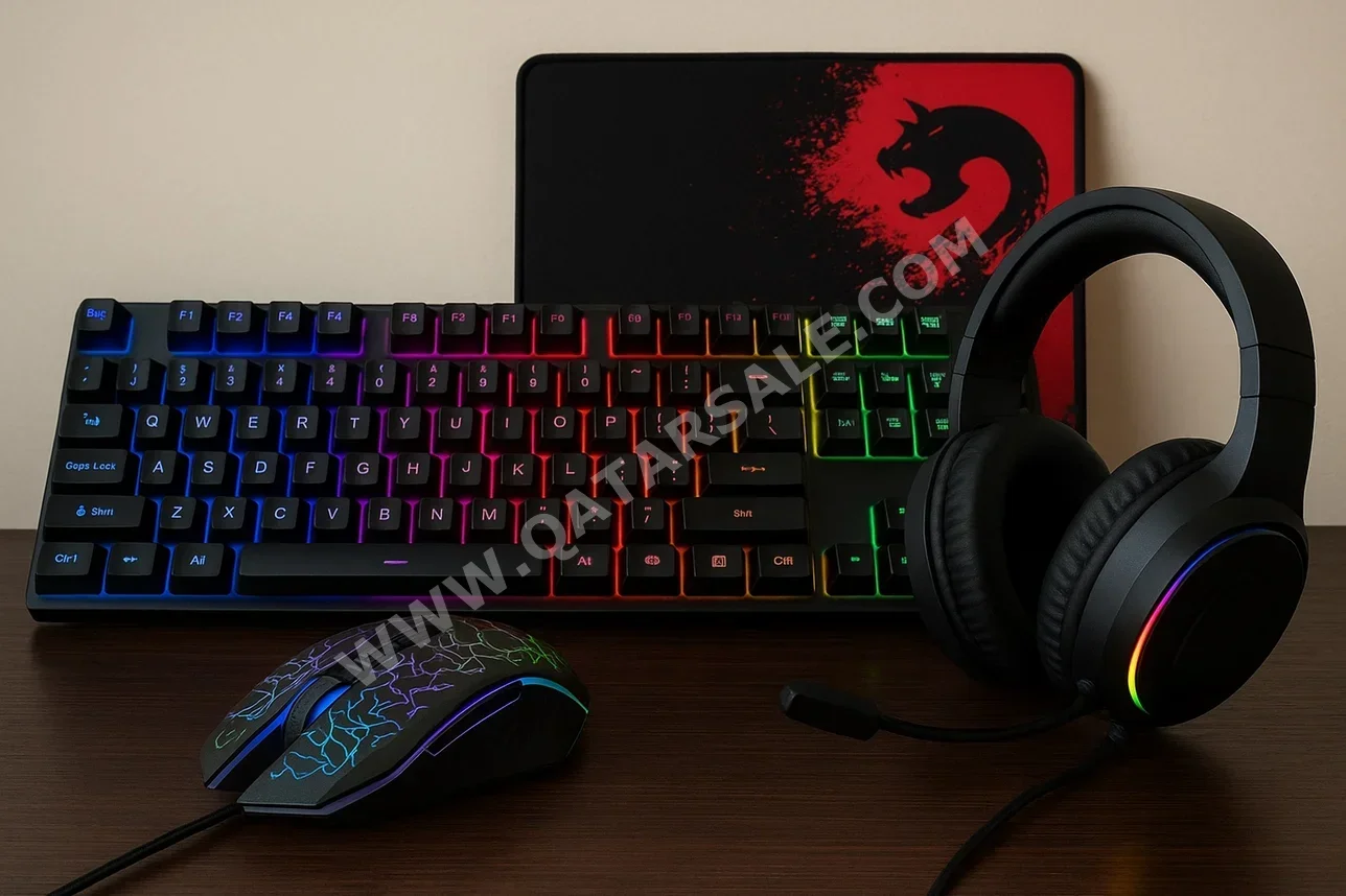Keyboards - Black  - Keyboard , Mouse & Headphone  - Wired