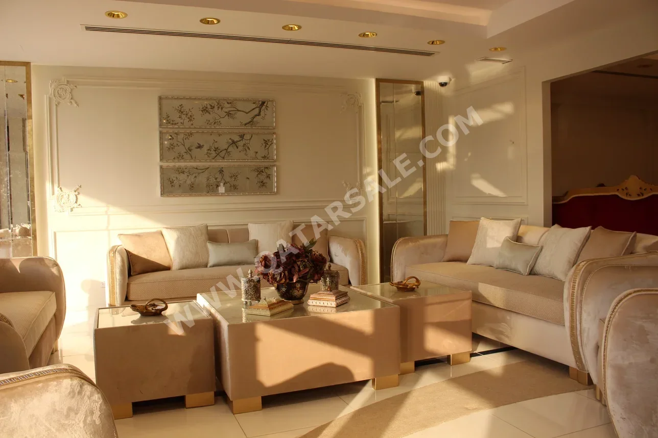 Sofas, Couches & Chairs Sofa Set  - Fabric  - Beige  - With Table  and Side Tables