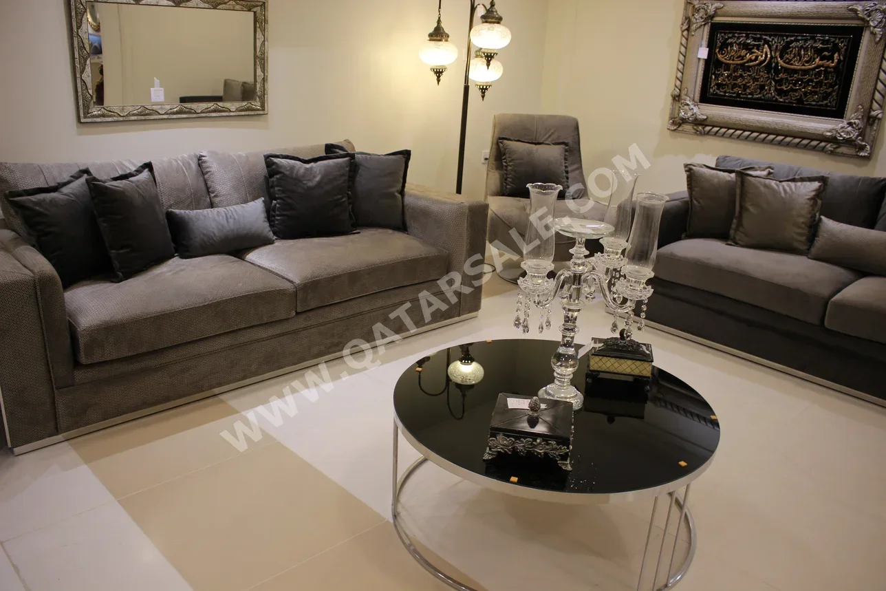 Sofas, Couches & Chairs Sofa Set  - Fabric  - Gray  - With Table