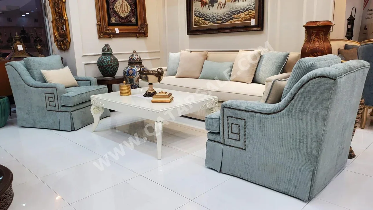 Sofas, Couches & Chairs Sofa Set  - Fabric  - Green & Beige
