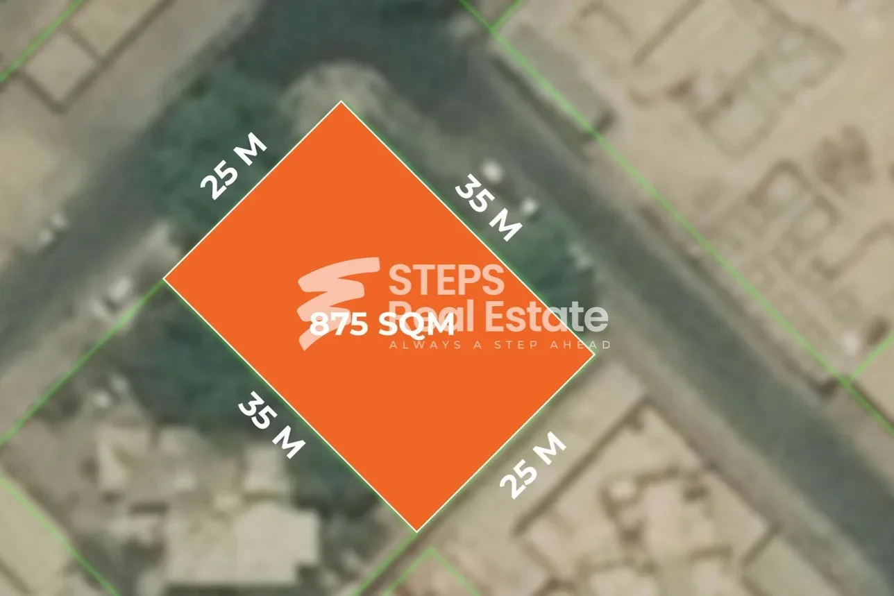 Lands For Sale in Doha  - Al Dafna  -Area Size 875 Square Meter