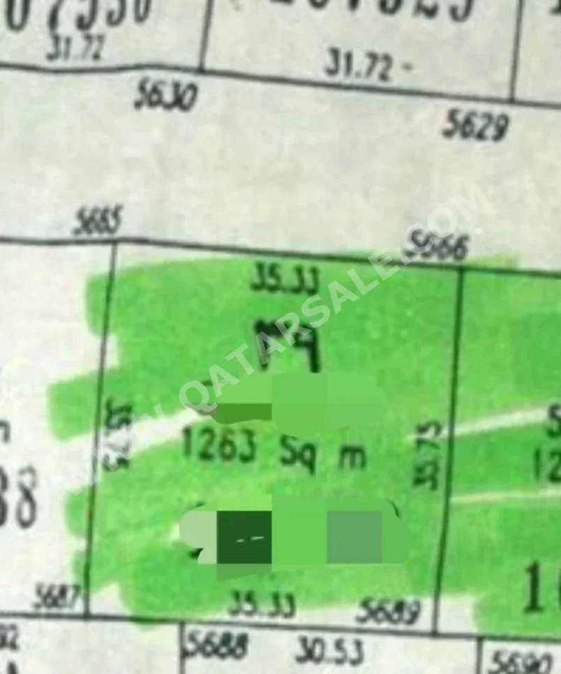 Lands For Sale in Al Rayyan  - Al Sailiya  -Area Size 1,263 Square Meter