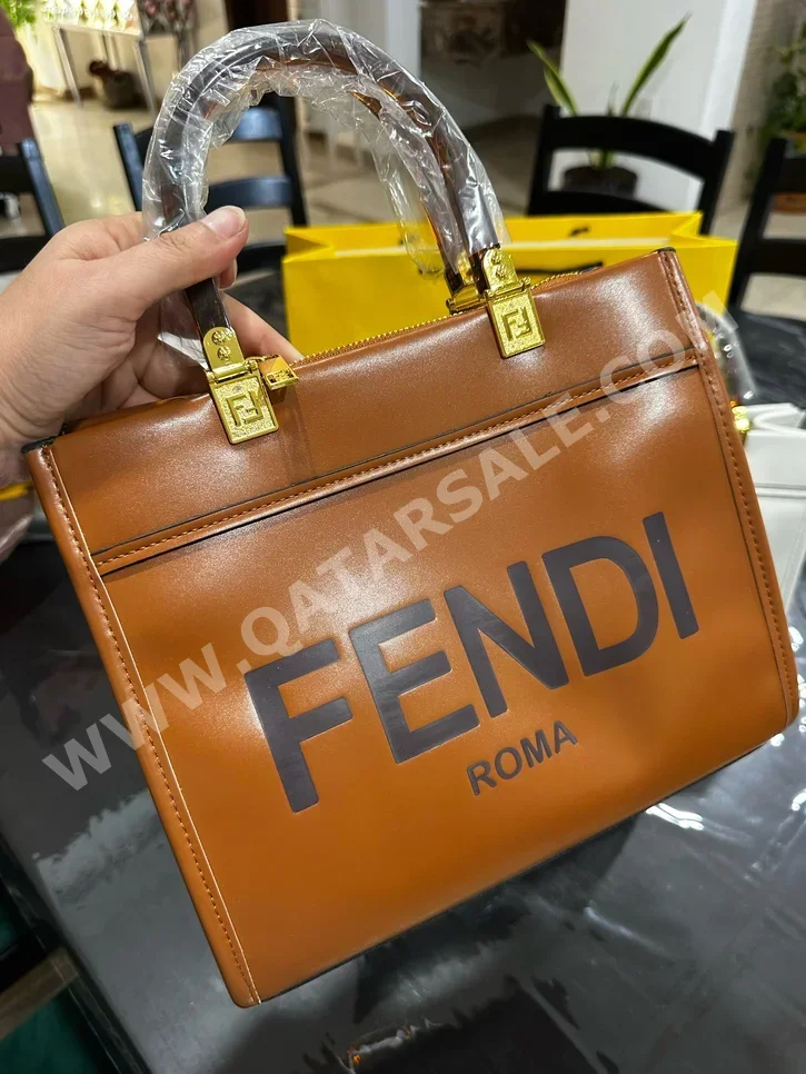 Tote Bag  - Fendi  - Brown  - Vegan Leather  - For Women
