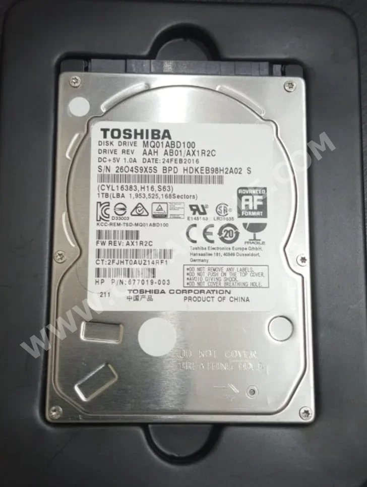 Storage Drives Toshiba  Internal  SATA  7200 RPM  2015  MQ01ABD100 /  HDD /  1 TB