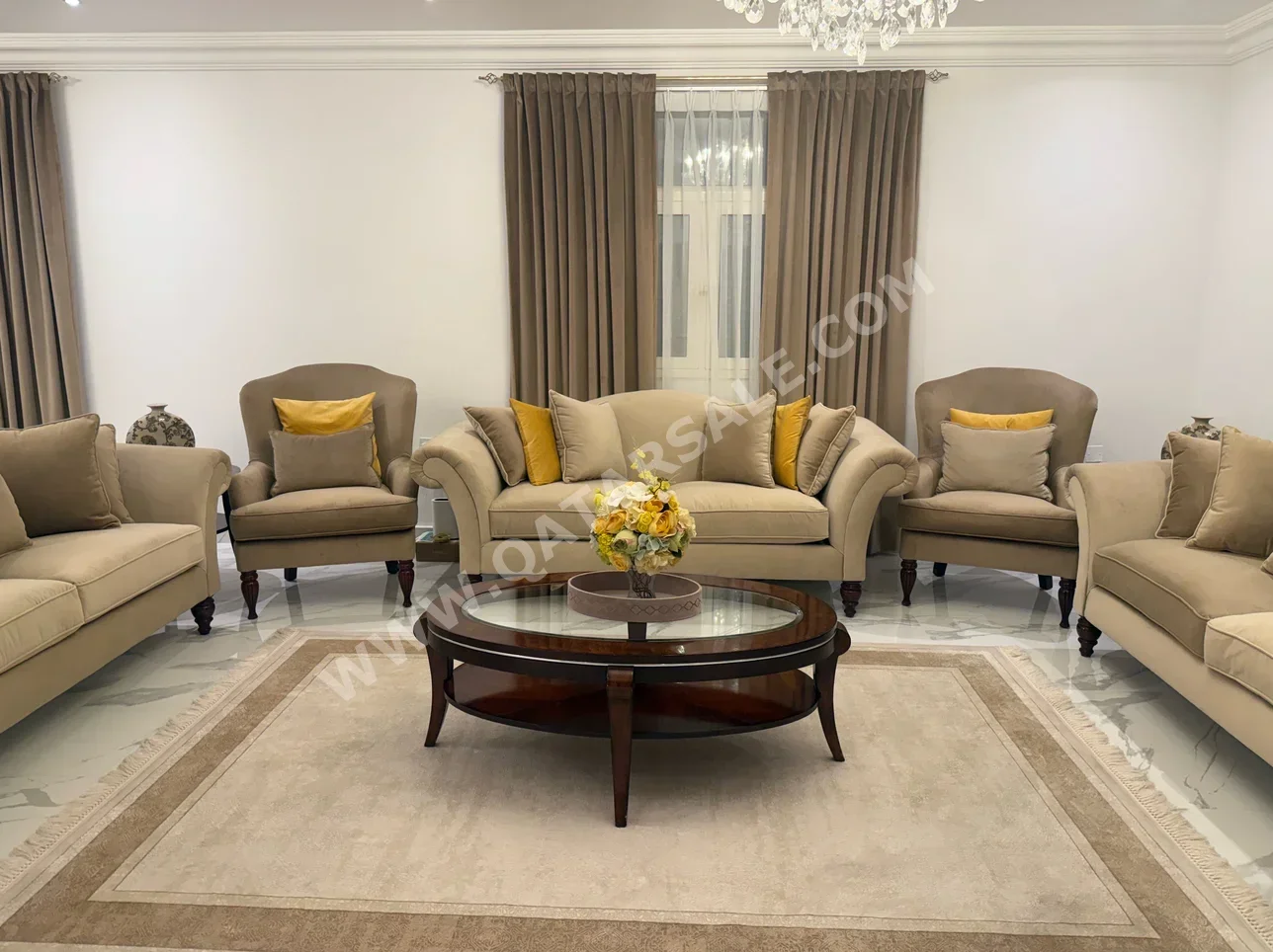 Sofas, Couches & Chairs - Velvet  - Beige