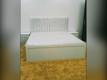 Beds - King  - White  - Mattress Included  - With Bedside Table