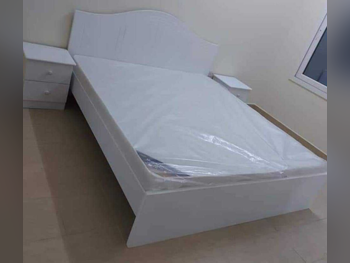 Beds - King  - White  - Mattress Included  - With Bedside Table