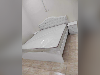 Beds - King  - White  - Mattress Included  - With Bedside Table