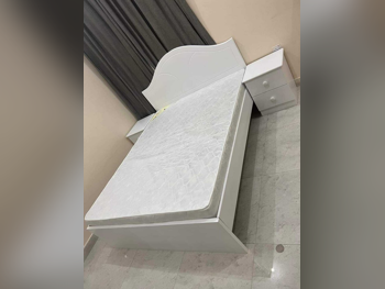 Beds - King  - White  - Mattress Included  - With Bedside Table