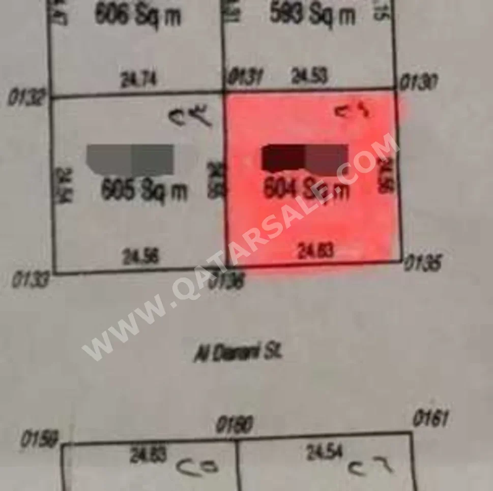 Lands For Sale in Al Rayyan  - Muraikh  -Area Size 604 Square Meter