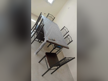 طاولة طعام مع كراسي  - بنى  - 6 مقاعد