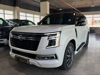 Nissan  Patrol  Platinum turbo  2025  Automatic  9,000 Km  6 Cylinder  Four Wheel Drive (4WD)  SUV  White  With Warranty
