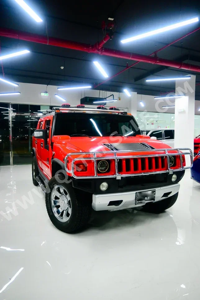 همر  اتش 2  2008  اوتوماتيك  213,000 كم  5 سلندر  دفع رباعي  اس يو في  أحمر