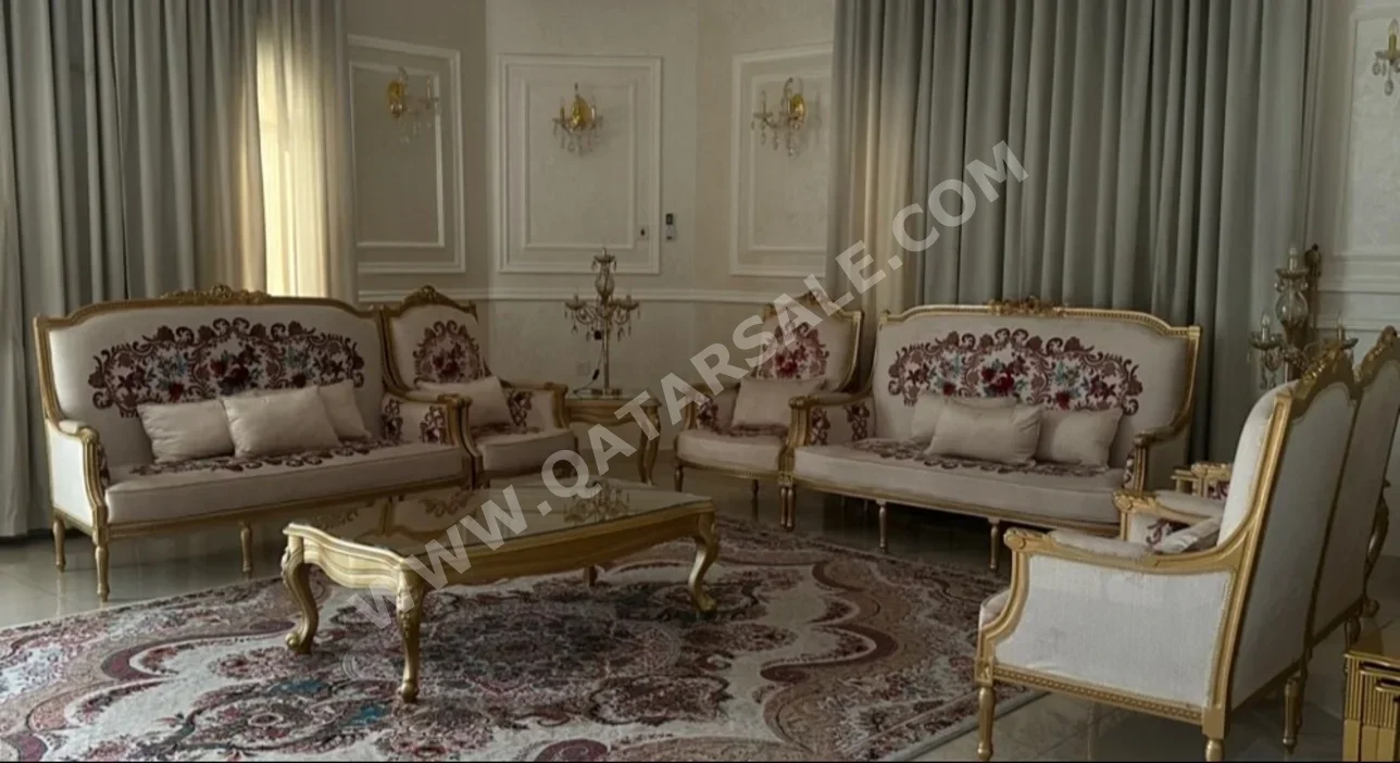 Sofas, Couches & Chairs Arm chair set  - Beige  - With Table  and Side Tables