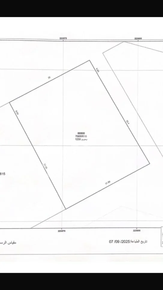 Lands For Sale in Al Daayen  - Al Khisah  -Area Size 1,238 Square Meter