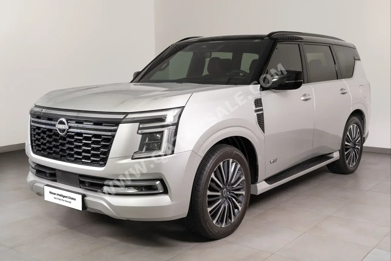 Nissan  Patrol  Platinum turbo  2025  Automatic  11,859 Km  6 Cylinder  Four Wheel Drive (4WD)  SUV  Silver and Black  With Warranty