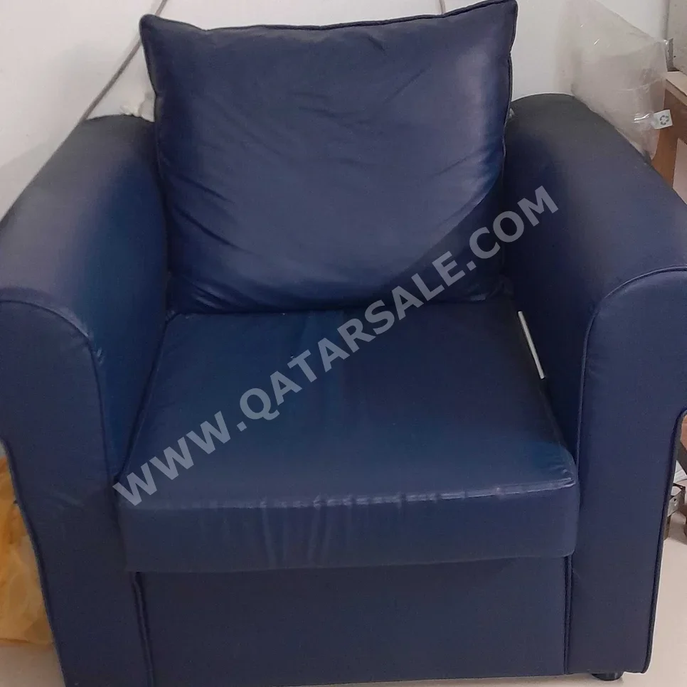 Sofas, Couches & Chairs 3-Seat Sofa  - Linen / Linen Blend  - Blue