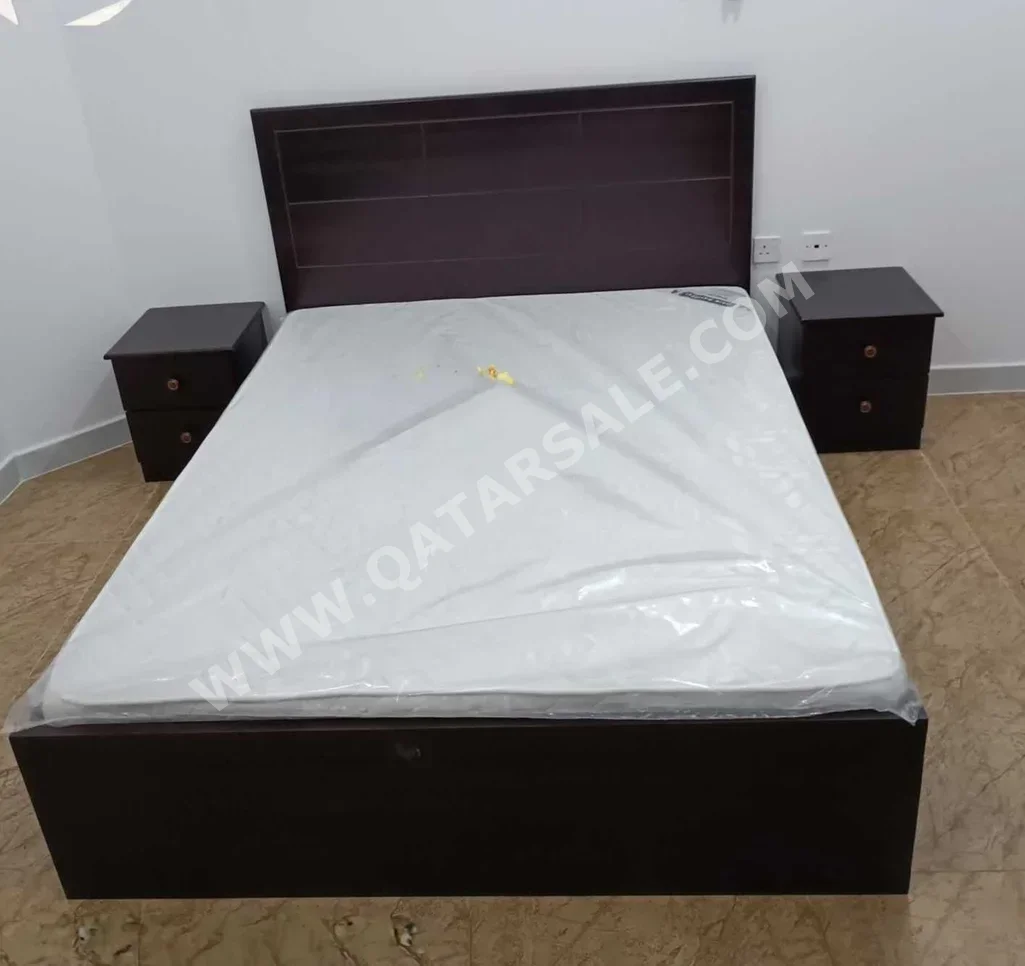 Beds - Single  - Brown  - Mattress Included  - With Bedside Table