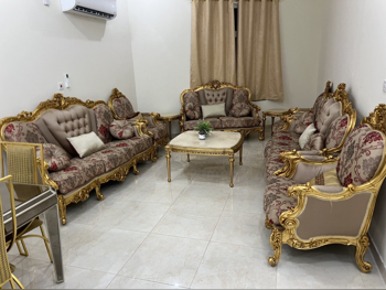 الأرائك والكنب والكراسي مجموعة كراسي  - بني داكن وذهبي