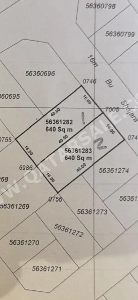 Lands For Sale in Al Rayyan  - Ain Khaled  -Area Size 640 Square Meter