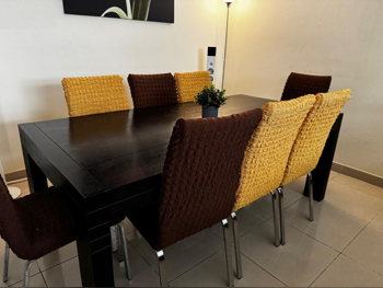 Dining Table with Chairs  - Brown