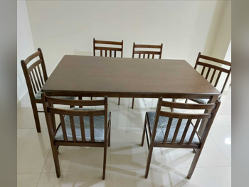 Dining Table with Chairs and Buffet  - Brown  - Qatar  - 6 Seats