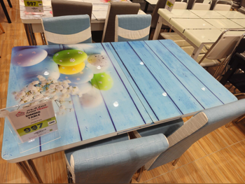 Tables & Sideboards Table & Chairs  - Glass  - Blue