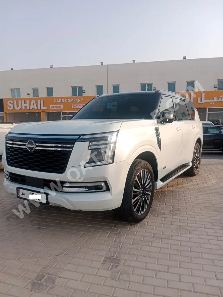 Nissan  Patrol  Platinum  2025  Automatic  17,000 Km  8 Cylinder  Four Wheel Drive (4WD)  SUV  White  With Warranty