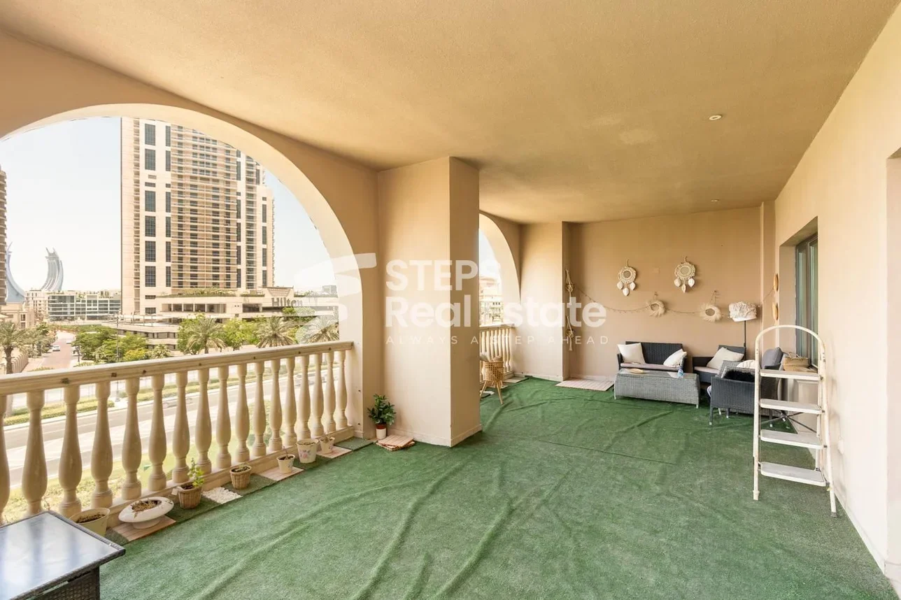 1 غرف نوم  شقة  للايجار  في الدوحة -  اللؤلؤة  مفروشة بالكامل