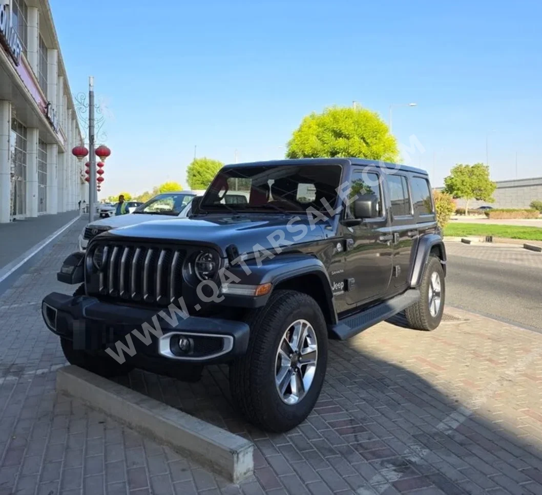 Jeep Wrangler Sahara 2021 Automatic 89,000 Km 6 Cylinder Four Wheel Drive (4WD) SUV Gray With Warranty
