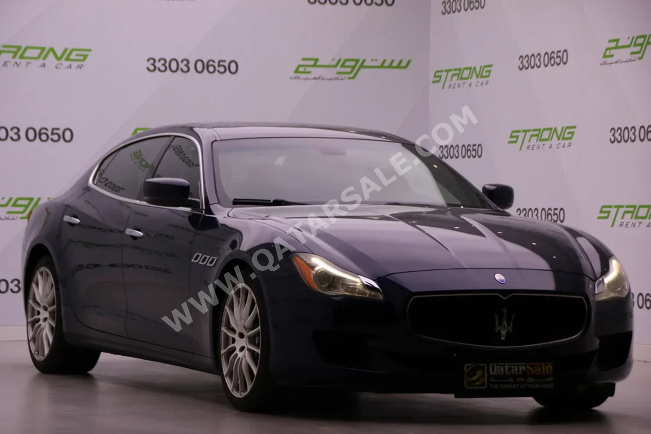 Maserati  Quattroporte  Q4  2015  Automatic  92,000 Km  6 Cylinder  Rear Wheel Drive (RWD)  Sedan  Dark Blue