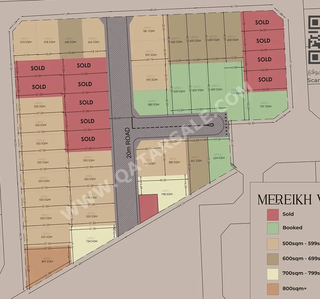Lands For Sale in Al Rayyan  - Muraikh  -Area Size 555 Square Meter
