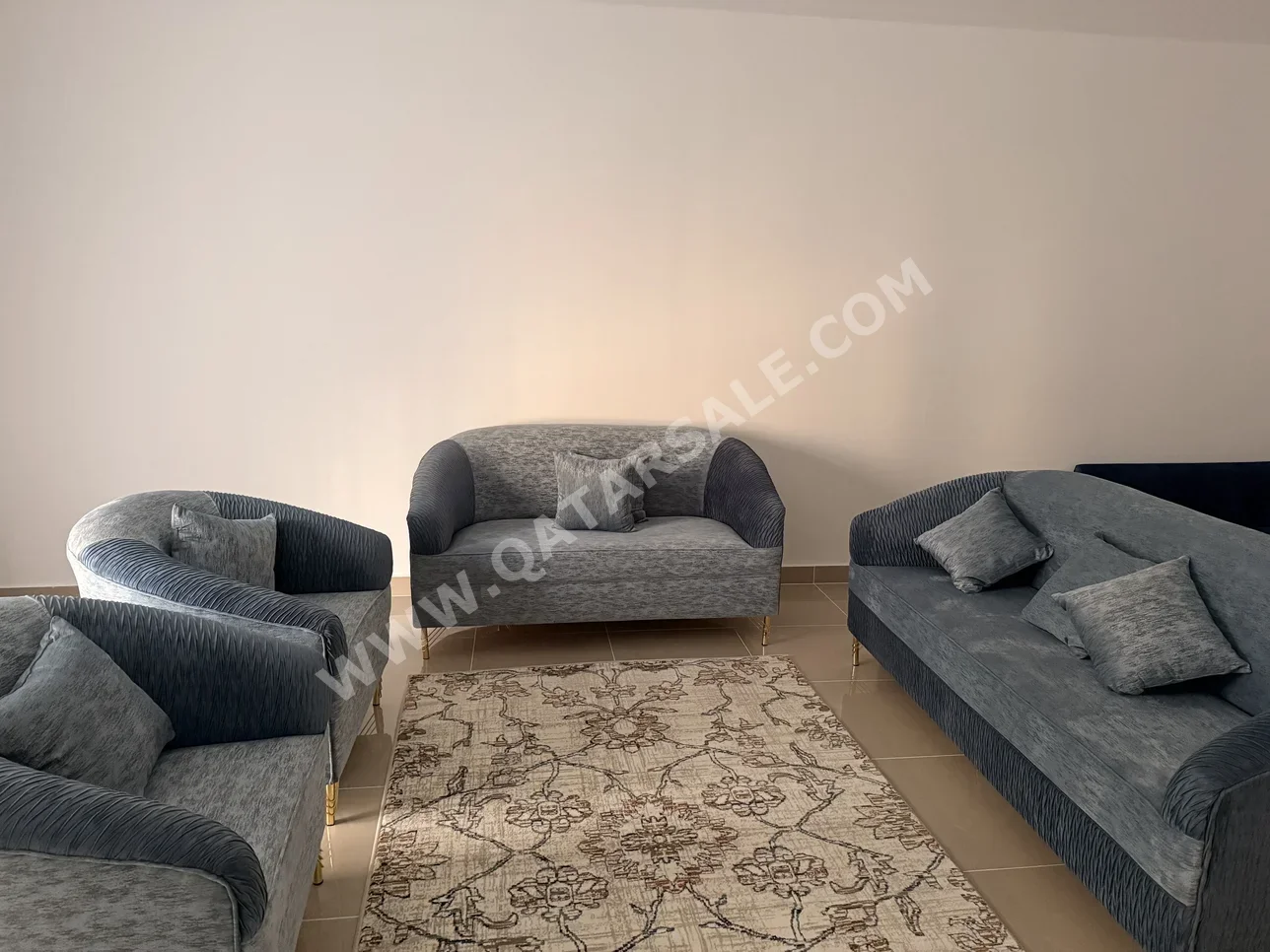 الأرائك والكنب والكراسي طقم كنب  - قماش  - تركواز