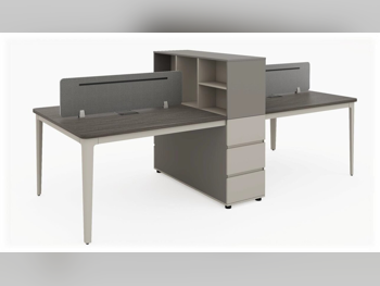 المكاتب ومكاتب الحاسوب - مكتب التقسيم  - ميرير للمفروشات  - اللون الرمادي