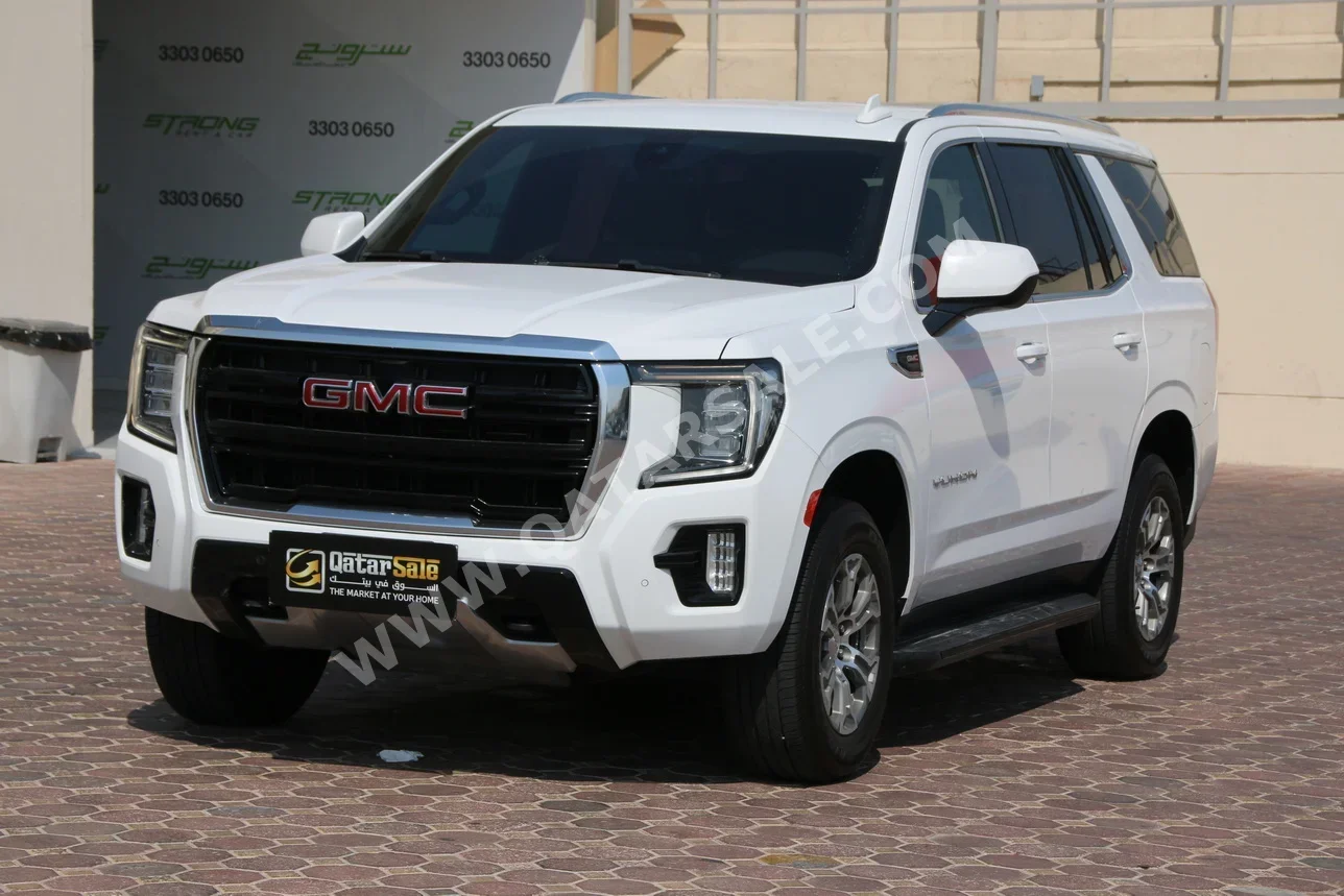 GMC  Yukon  SLE  2021  Automatic  42,000 Km  8 Cylinder  Rear Wheel Drive (RWD)  SUV  White  With Warranty
