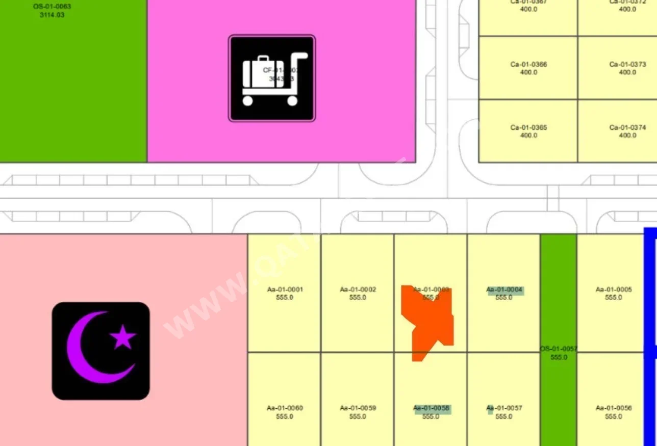 Lands For Sale in Lusail  - North Residential Villa  -Area Size 555 Square Meter