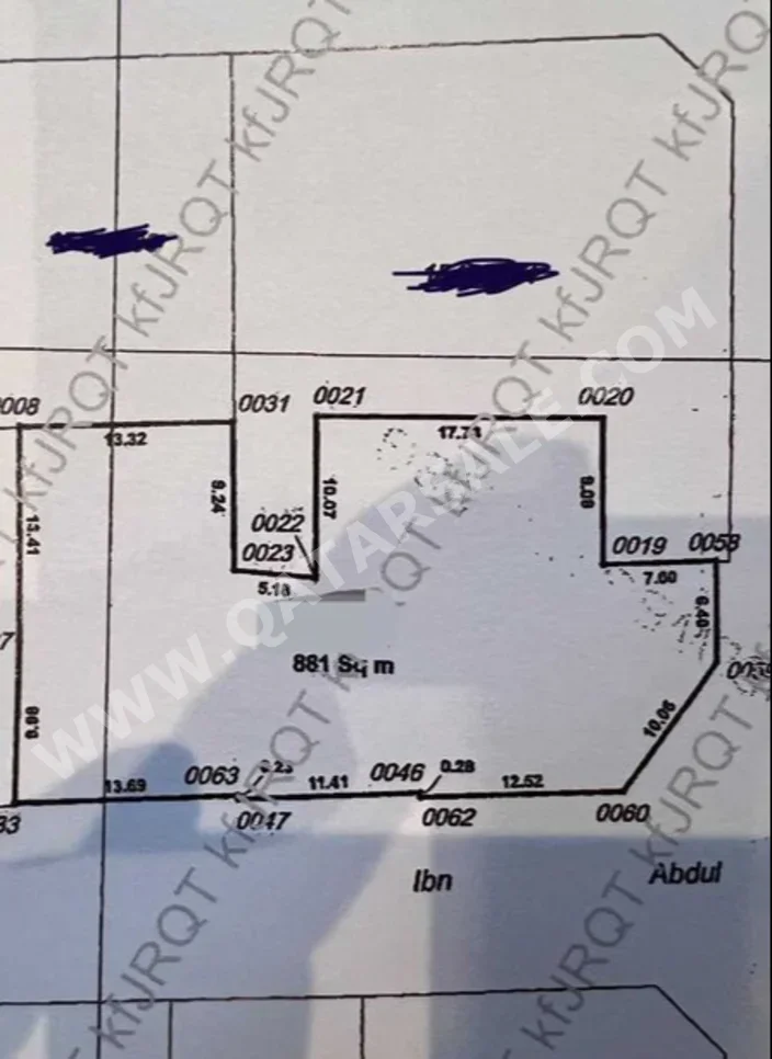 Lands For Sale in Doha  - New Doha  -Area Size 881 Square Meter
