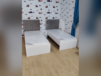 Beds - Single  - Gray  - Mattress Included  - With Bedside Table