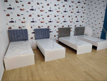 Beds - Single  - Gray  - Mattress Included