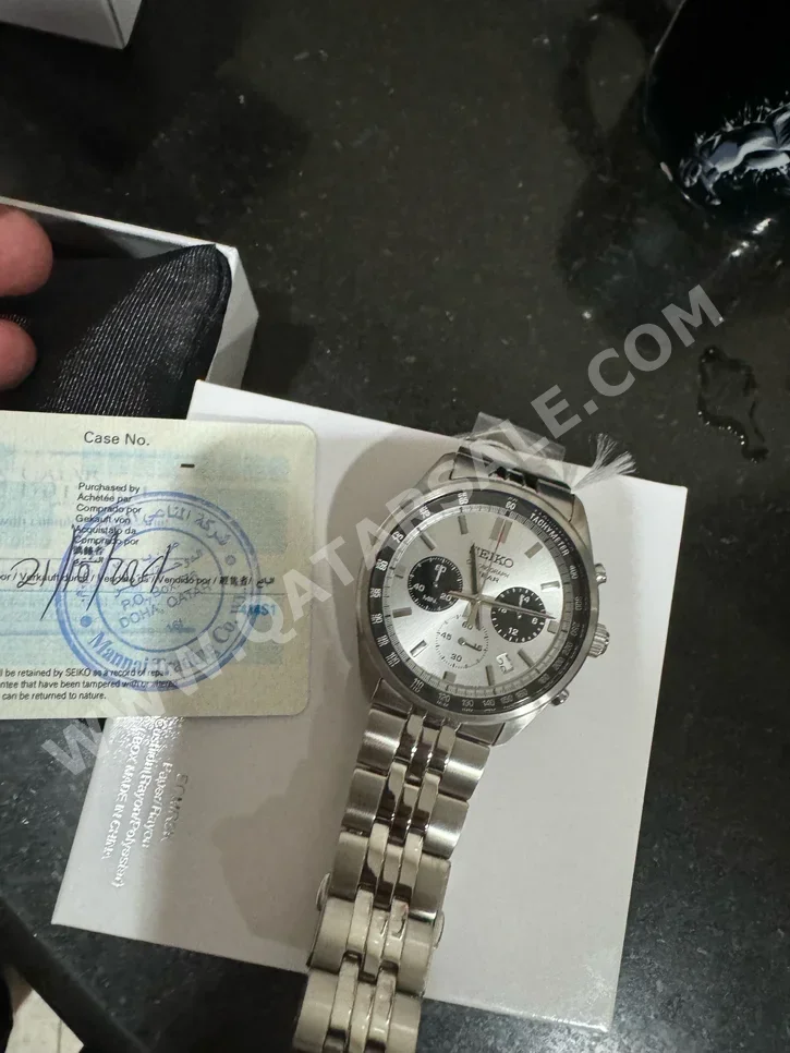 ساعات - سيكو  - ساعات ميكانيكية  - اللون الرمادي  - ساعات للجنسين