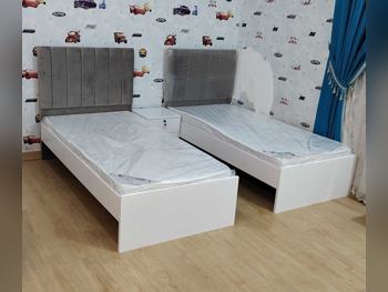 Beds - Single  - Gray  - Mattress Included  - With Bedside Table