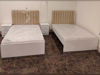 Beds - Single  - Yellow  - Mattress Included  - With Bedside Table