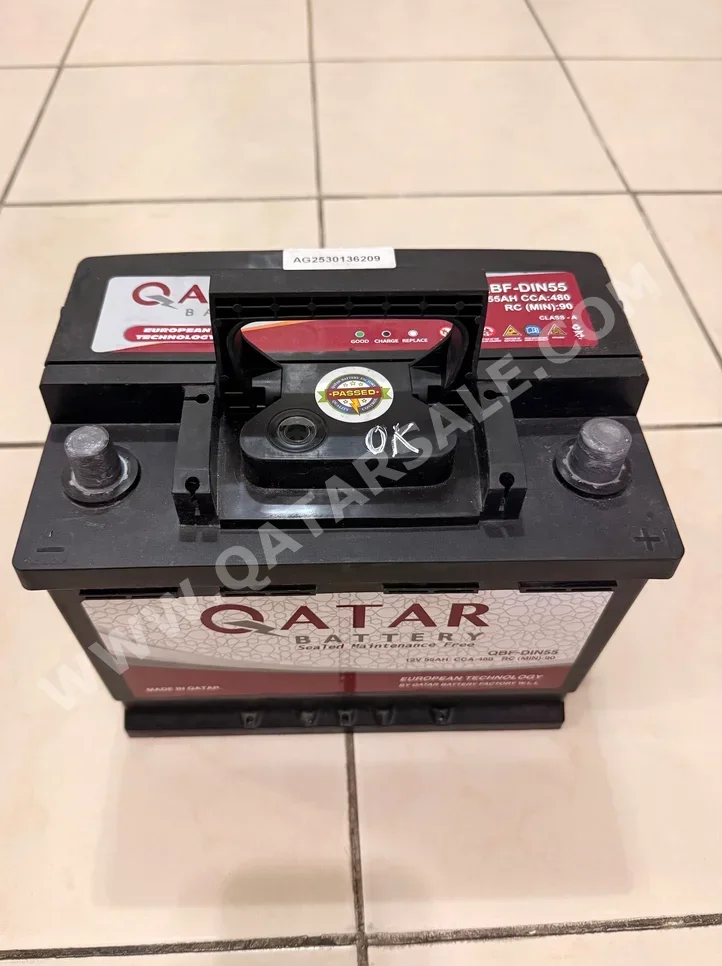 بطاريات سيارات البطارية  العادية  12 فولت  55 أمبير  قطر  QBF-DIN55  تحت الضمان