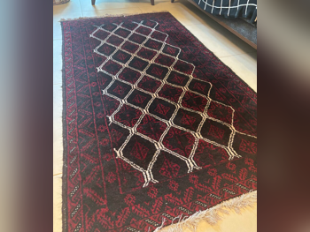 Rugs Wool  Red  Medium  Custom  Afghanistan  Hand-Made  One-Of-A-Kind  With Installation  Rectangle  Oriental Inspired  Living Room  100  by 200