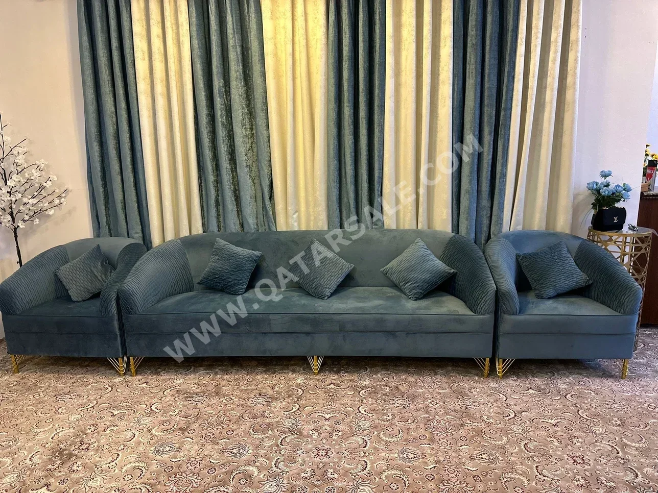 Sofas, Couches & Chairs Sofa Set  - Velvet  - Blue