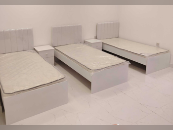 Beds - Single  - White  - Mattress Included  - With Bedside Table